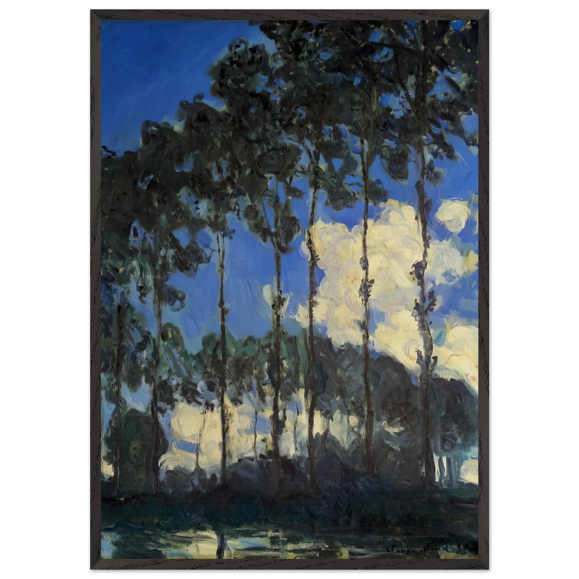 Poplars on the Banks of the Epte - claude monet Framed Art Print – Black Wooden Frame - Default Title - -Framed Art Print