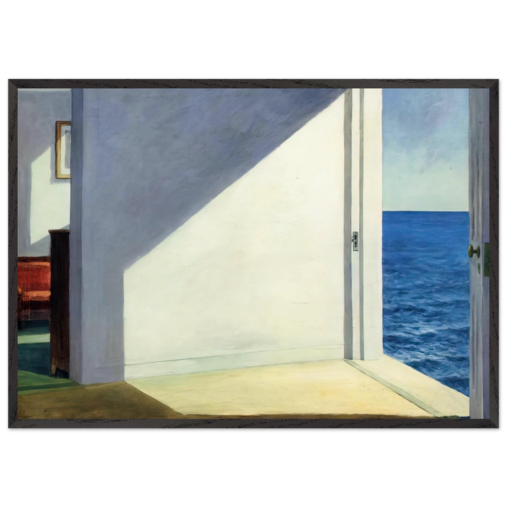 Rooms By The Sea - Edward Hopper 70x100 cm / 28x40 inches Framed Art Print – Black Wooden Frame