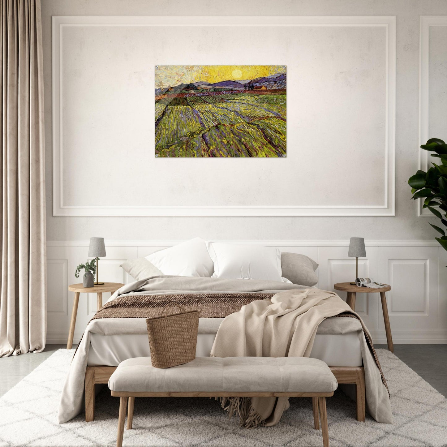 Enclosed field with rising sun - Vincent van Gogh Acrylic Print - 70x100 cm / 28x40″ inches