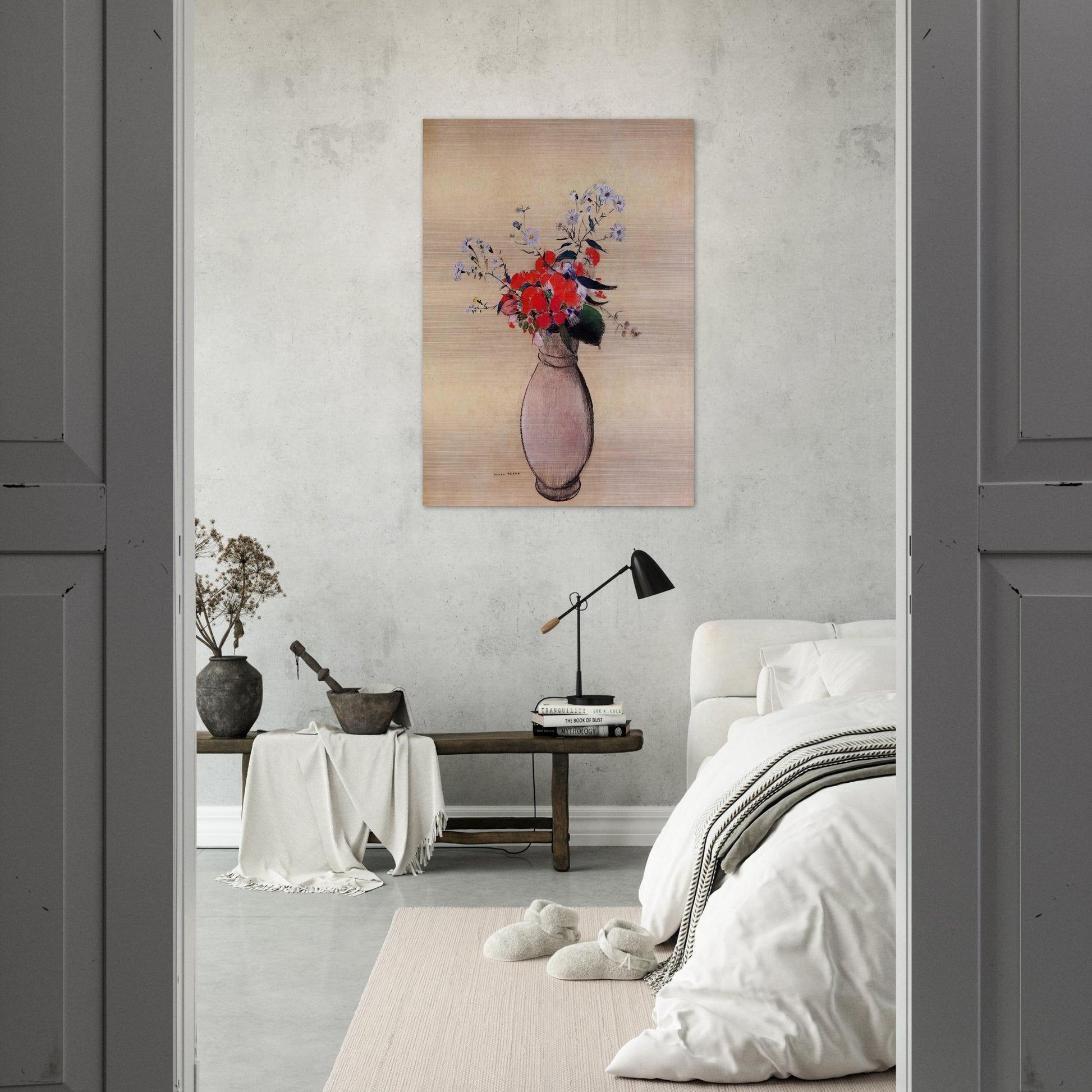 BOUQUET OF FLOWERS 2 - Odilon Redon Brushed Aluminum Print - 70x100 cm / 28x40 inches | Odilon Redon Aluminum Print | Odilon Redon Prints
