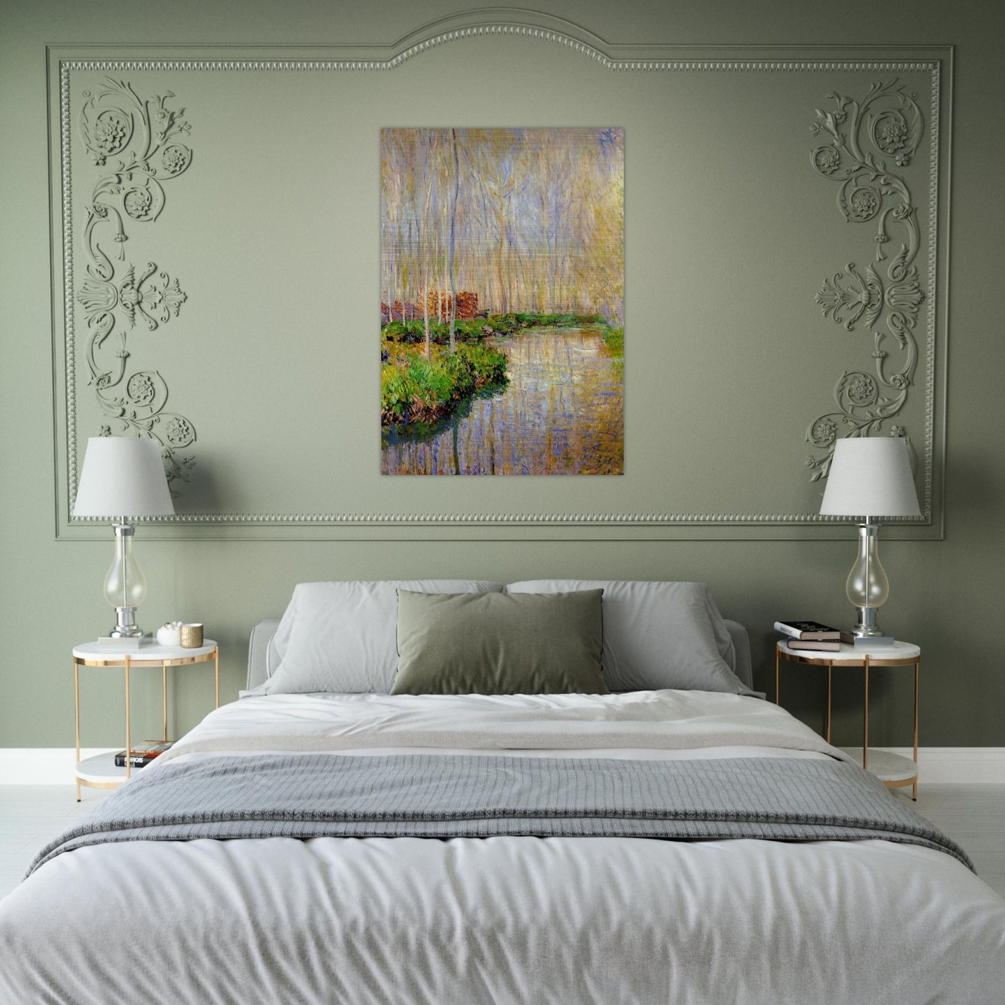 The River Epte - claude monet Brushed Aluminum Print - 70x100 cm / 28x40 inches | claude monet Aluminum Print | claude monet Prints