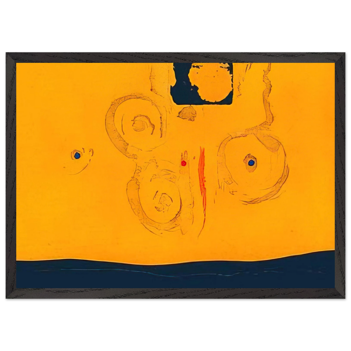Helen Frankenthaler - Plaza Real - 1988 Wall art - 30x45 cm / 12x18 inches - Premium Wooden Framed Poster With Fine Art Paper - Wood frame