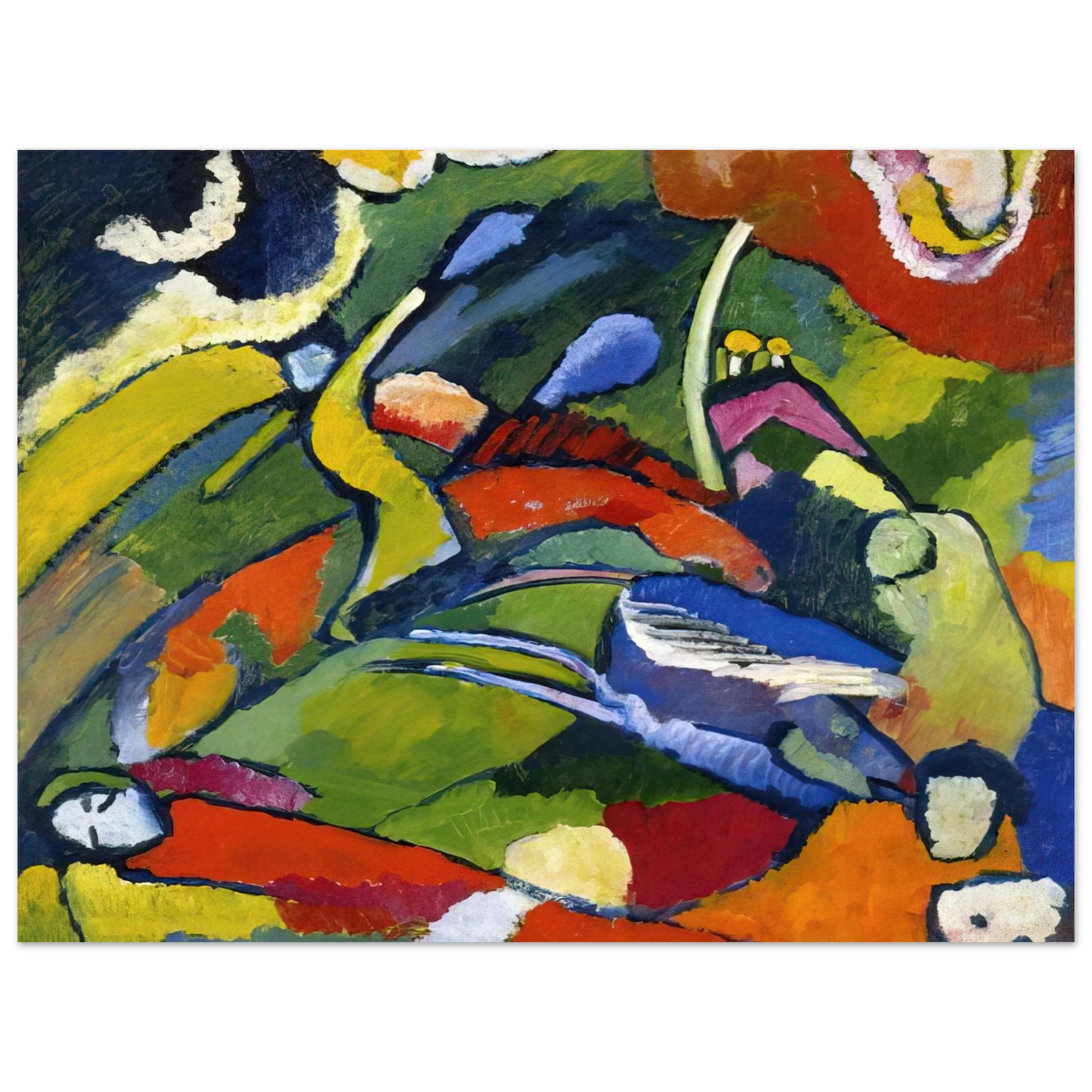 Wassily Kandinsky - TWO RIDERS AND RECLINING FIGURE Fine Art Poster - Default Title