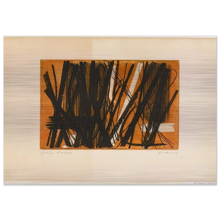 Etching #5 - 1953 - Hans Hartung Brushed Aluminum Print - 70x100 cm / 28x40 inches | Hans Hartung Aluminum Print | Hans Hartung Prints