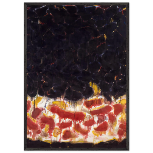 Red and Black - Sam Francis 70x100 cm / 28x40 inches Framed Art Print – Black Wooden Frame