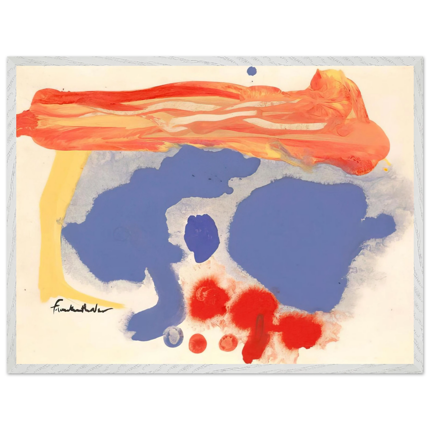 Helen Frankenthaler - Summerscene, Provincetown - 1961 Wall art - 40x50 cm / 16x20 inches - Premium Wooden Framed Poster With Fine Art Paper - Black frame