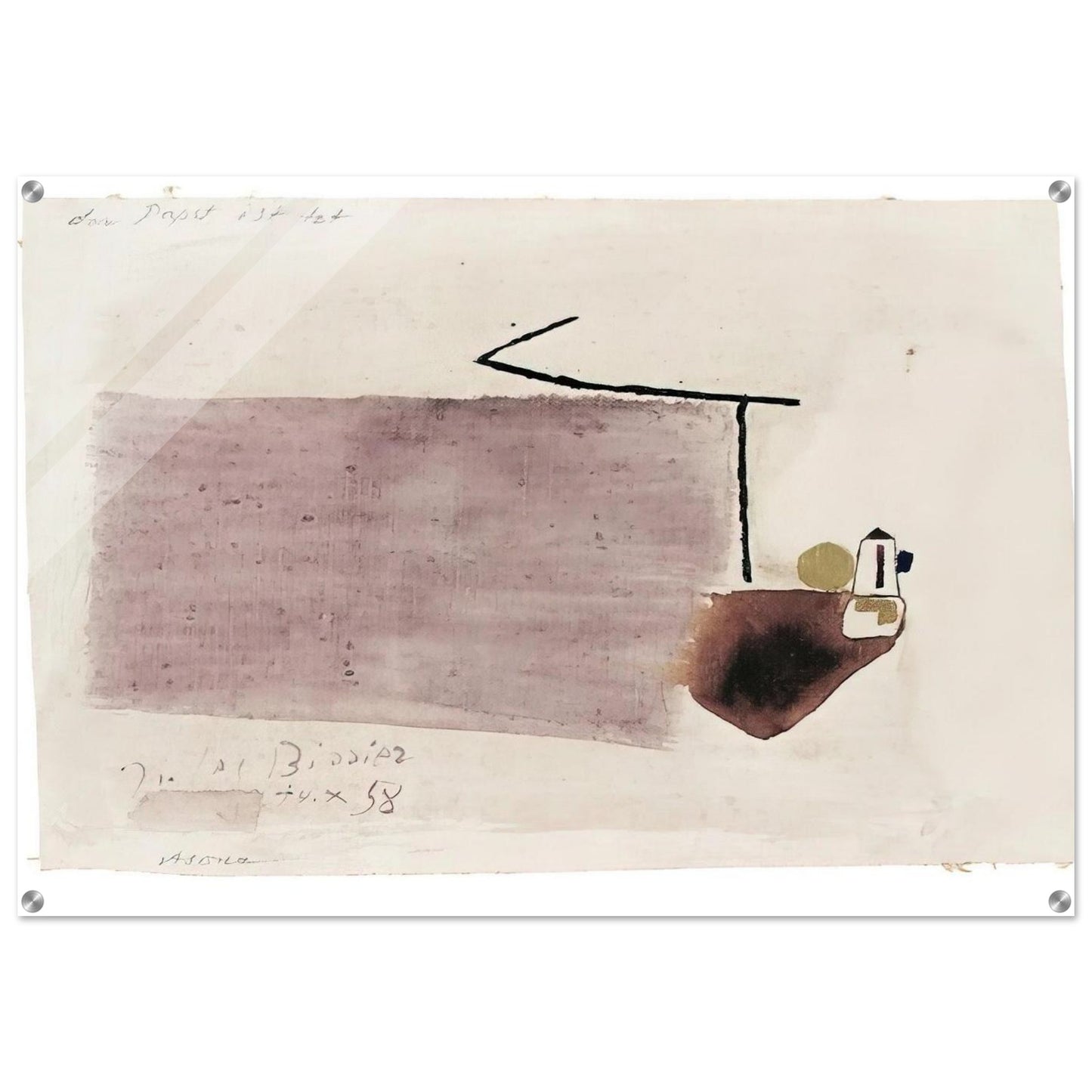 14.X.58 - 1958 - Julius Bissier Acrylic Print - 70x100 cm / 28x40″ inches | Julius Bissier Wall Art | Julius Bissier Prints