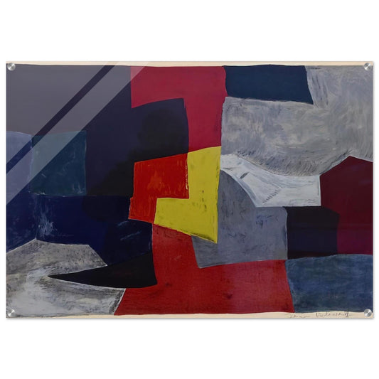 Composition grise, rouge et jaune - 1960 - Serge Poliakoff Acrylic Print - 70x100 cm / 28x40″ inches