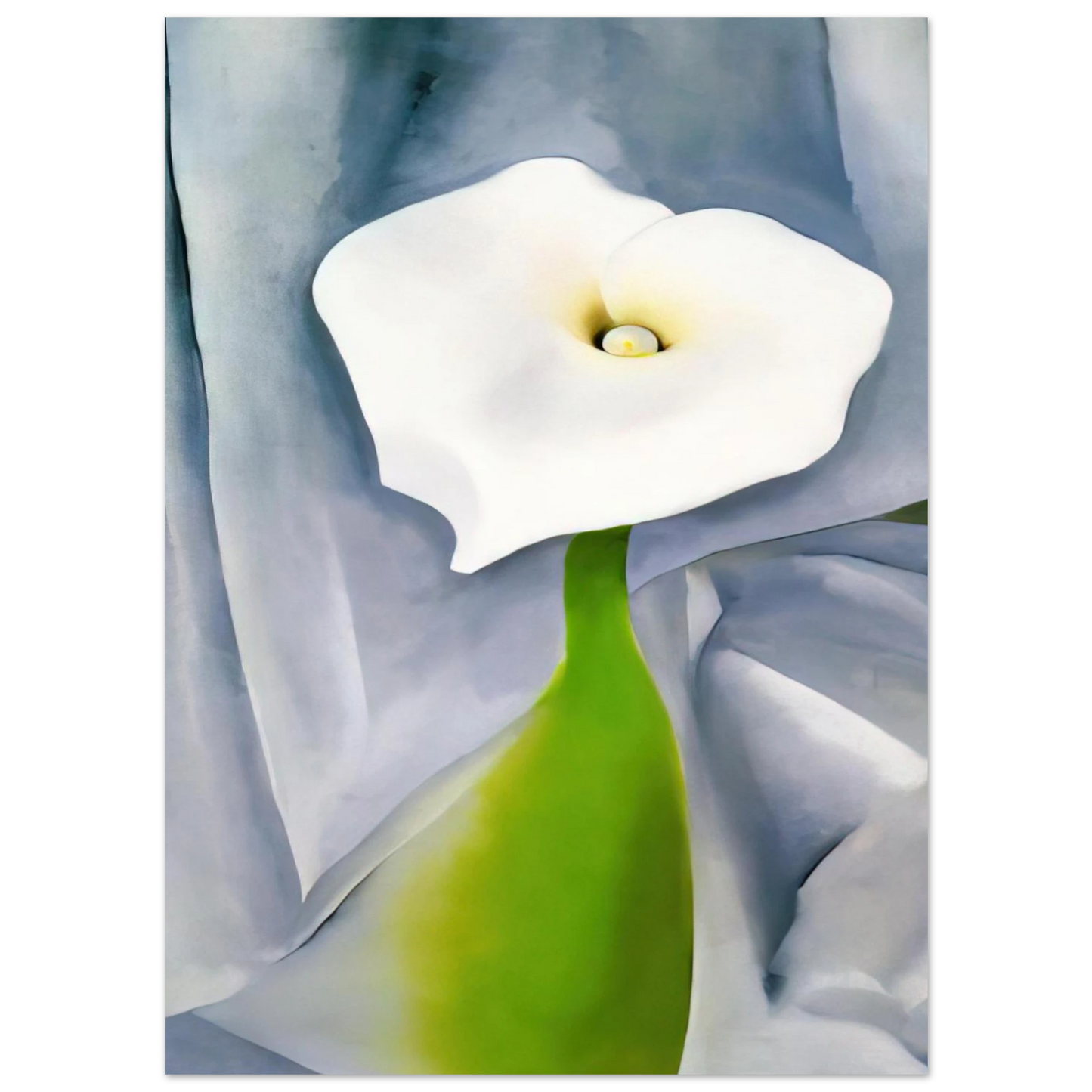 Georgia O'Keeffe - Calla Lily on Grey Fine Art Poster - 75x100 cm / 30x40 inches