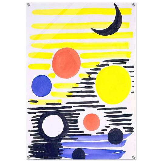 7 CIRCLES ABSTRACT 1966 - Alexander Calder Acrylic Print - 70x100 cm / 28x40″ inches