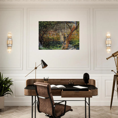 Garden at Vetheuil - claude monet Brushed Aluminum Print - 70x100 cm / 28x40 inches | claude monet Aluminum Print | claude monet Prints