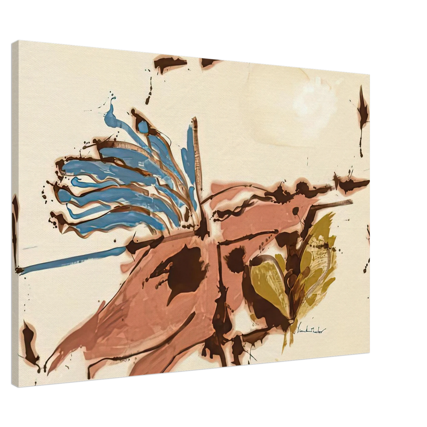 Helen Frankenthaler - Pink Bird Figure I, 1961- Wall Art - 60x80 cm / 24x32 inches - Premium Wooden Framed Poster With Fine Art Paper - White frame