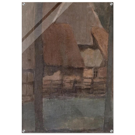 Gable Farm with trees - Piet Mondrian Acrylic Print - 70x100 cm / 28x40″ inches | Piet Mondrian Wall Art | Piet Mondrian Prints