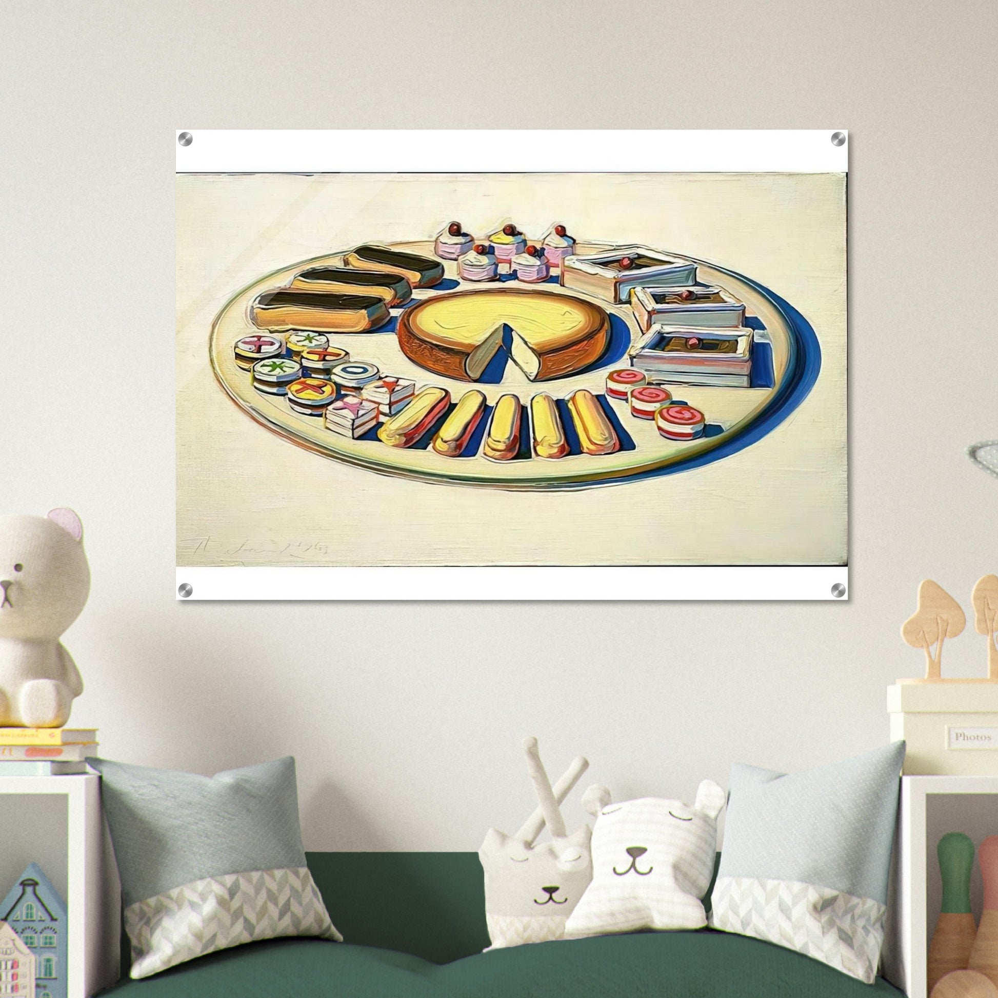 French Pastries - 1963 - Wayne Thiebaud Acrylic Print - 70x100 cm / 28x40″ inches | Wayne Thiebaud Wall Art | Wayne Thiebaud Prints