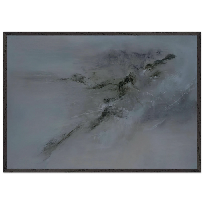 28 10 2001 2001 - Zao Wou-Ki 70x100 cm / 28x40 inches Framed Art Print – Black Wooden Frame