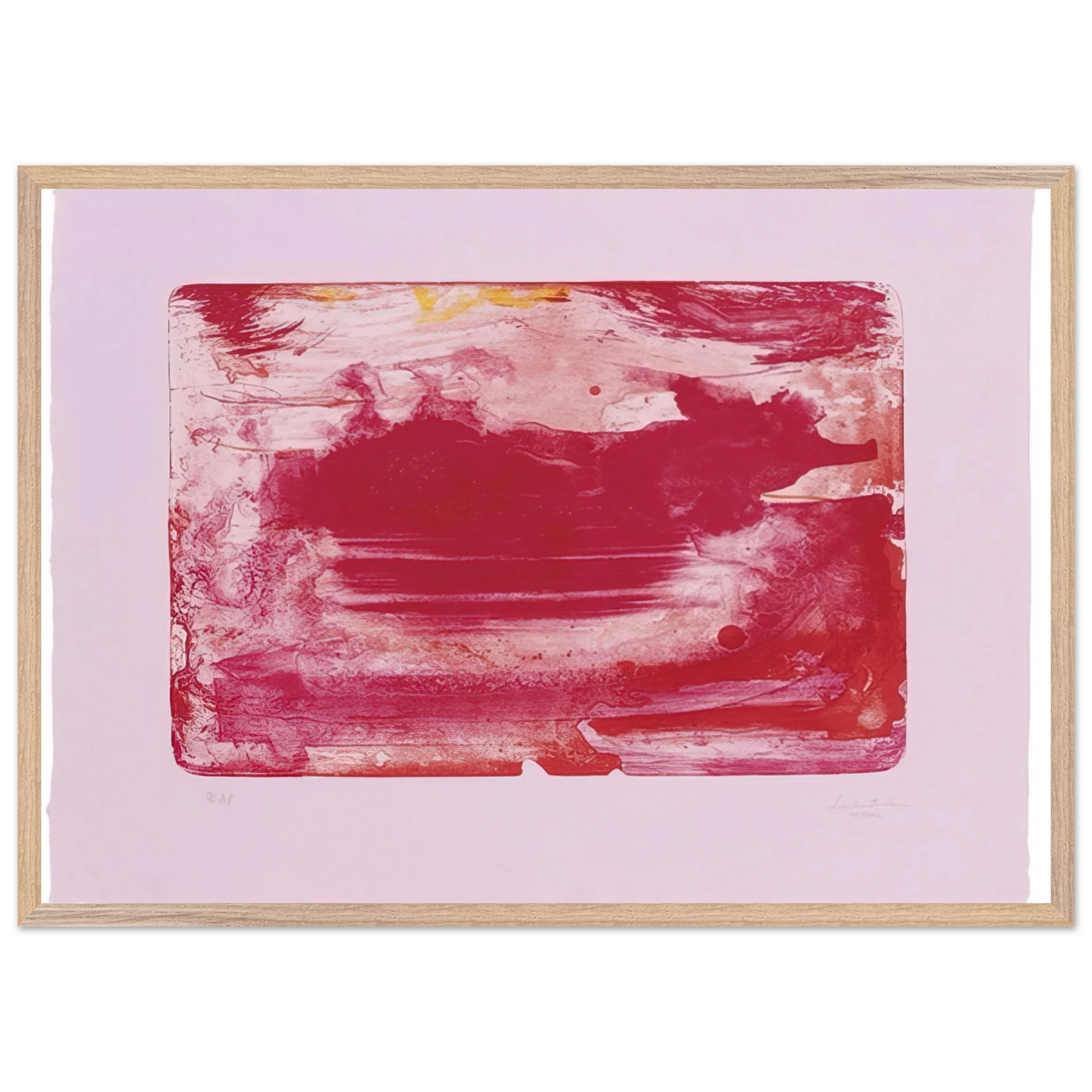 Helen Frankenthaler - The Red Sea - 1982 Wall art - A1 (59.4 x 84.1  cm) - Premium Wooden Framed Poster With Fine Art Paper - Wood frame
