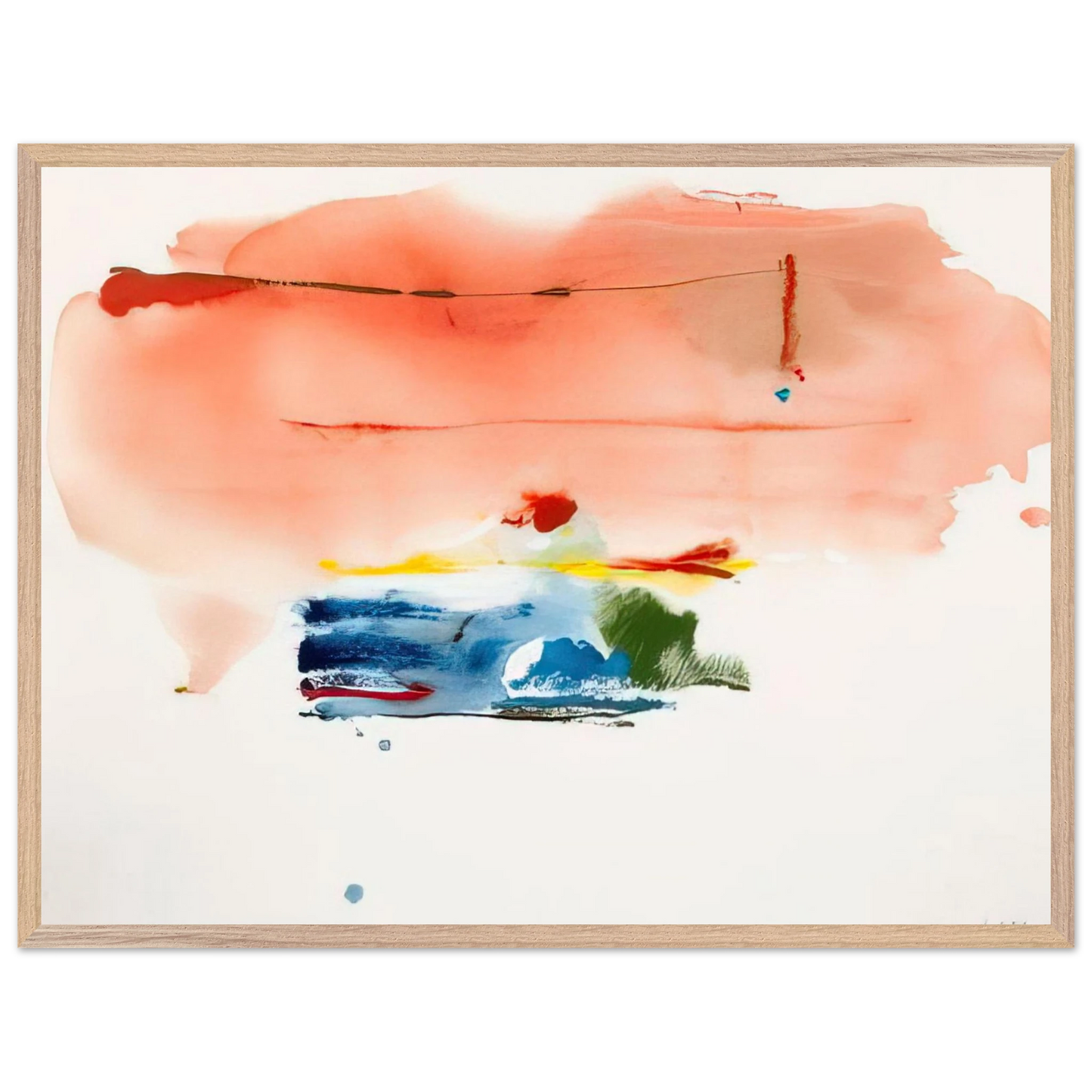 Helen Frankenthaler - Santa Fe II - 1986 Wall art - 50x70 cm / 20x28 inches - Premium Wooden Framed Poster With Fine Art Paper - White frame