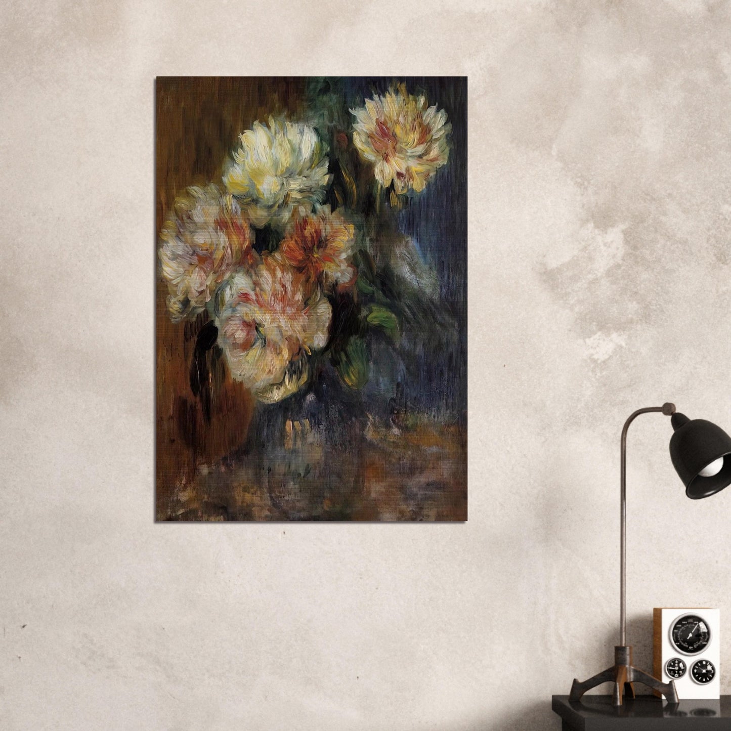 Vase of Peonies - Pierre-Auguste Renoir Brushed Aluminum Print - 70x100 cm / 28x40 inches | Pierre-Auguste Renoir Aluminum Print | Pierre-Auguste Renoir Prints