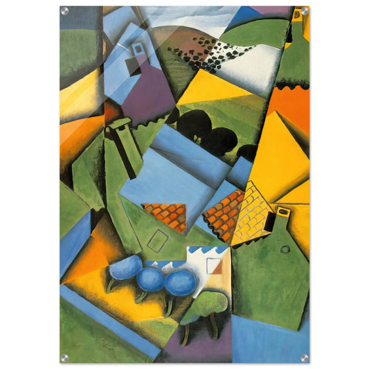LANDSCAPE WITH HOUSE AT CERET 1913 - Juan Gris Acrylic Print - 70x100 cm / 28x40″ inches | Juan Gris Wall Art | Juan Gris Prints