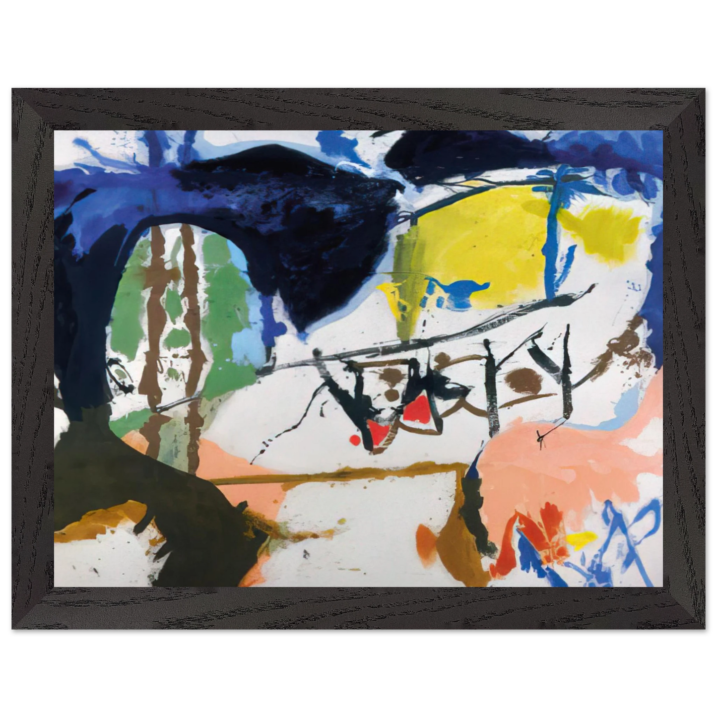 Helen Frankenthaler - Acres - 1959 Wall art - 50x70 cm / 20x28 inches - Premium Wooden Framed Poster With Fine Art Paper - White frame