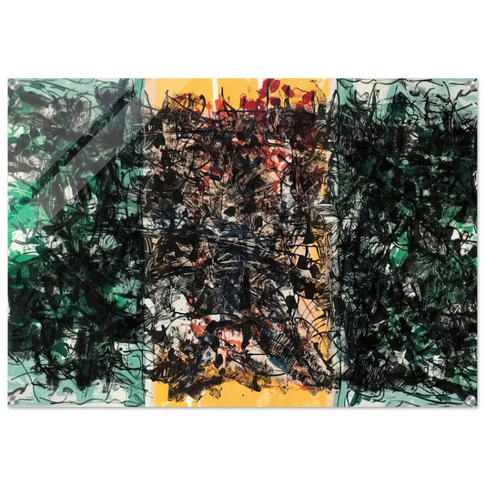 Triptyque orange - Jean-Paul Riopelle Acrylic Print - 70x100 cm / 28x40″ inches