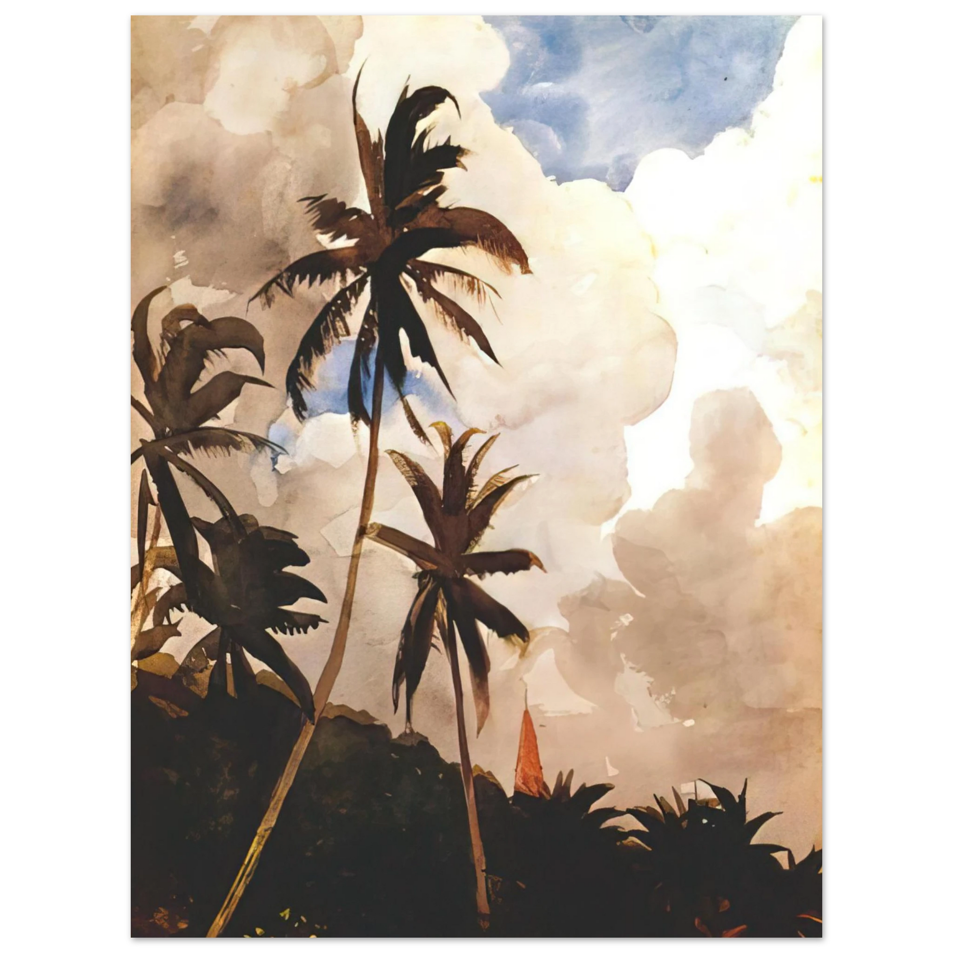 Winslow Homer - PALM TREES BAHAMAS Fine Art Poster - Default Title