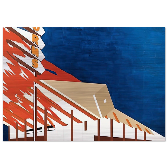 NORMS LA CIENAGA ON FIRE 1964 - Edward Ruscha Brushed Aluminum Print - 70x100 cm / 28x40 inches | Edward Ruscha Aluminum Print | Edward Ruscha Prints