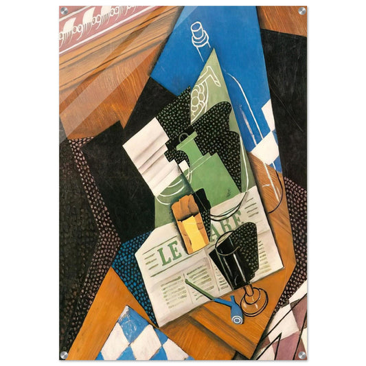 WATER BOTTLE BOTTLE AND FRUIT DISH 1915 - Juan Gris Acrylic Print - 70x100 cm / 28x40″ inches