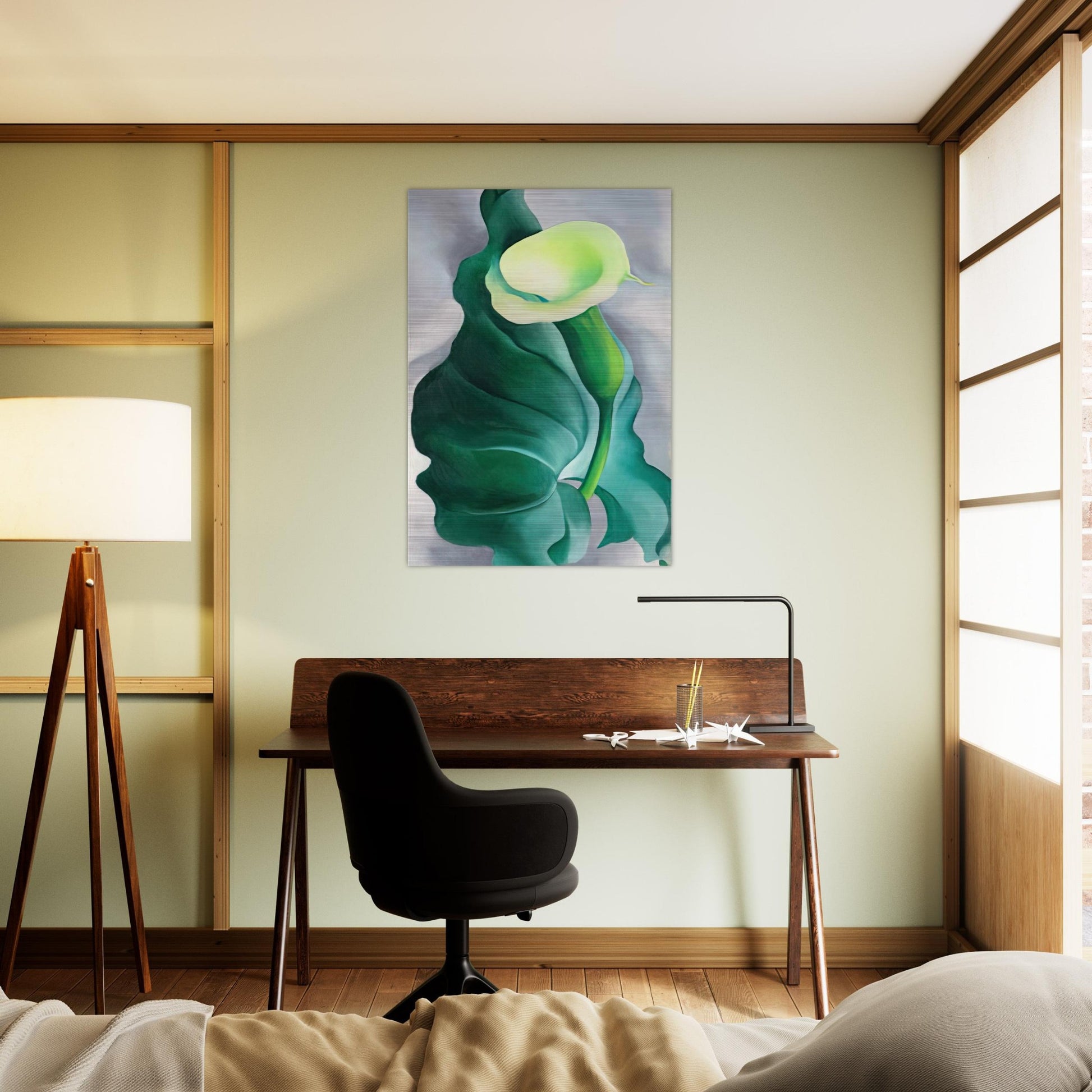 Calla Lily  Lily-Yellow No. 2  - Georgia O'Keeffe Brushed Aluminum Print - 70x100 cm / 28x40 inches | Georgia O'Keeffe Aluminum Print | Georgia O'Keeffe Prints