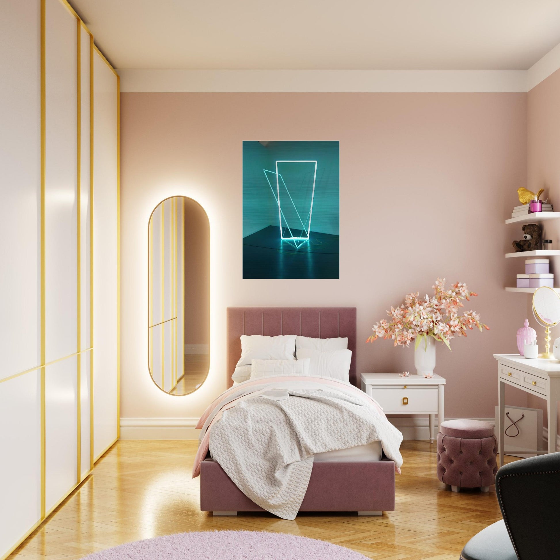 Néon dans l’espace - 1963 - Francois Morellet Brushed Aluminum Print - 70x100 cm / 28x40 inches | Francois Morellet Aluminum Print | Francois Morellet Prints