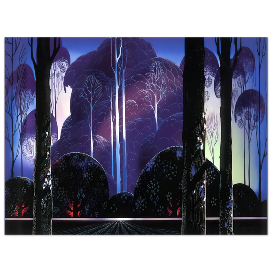 Eyvind Earle - Purple Sunrise Fine Art Poster - Default Title