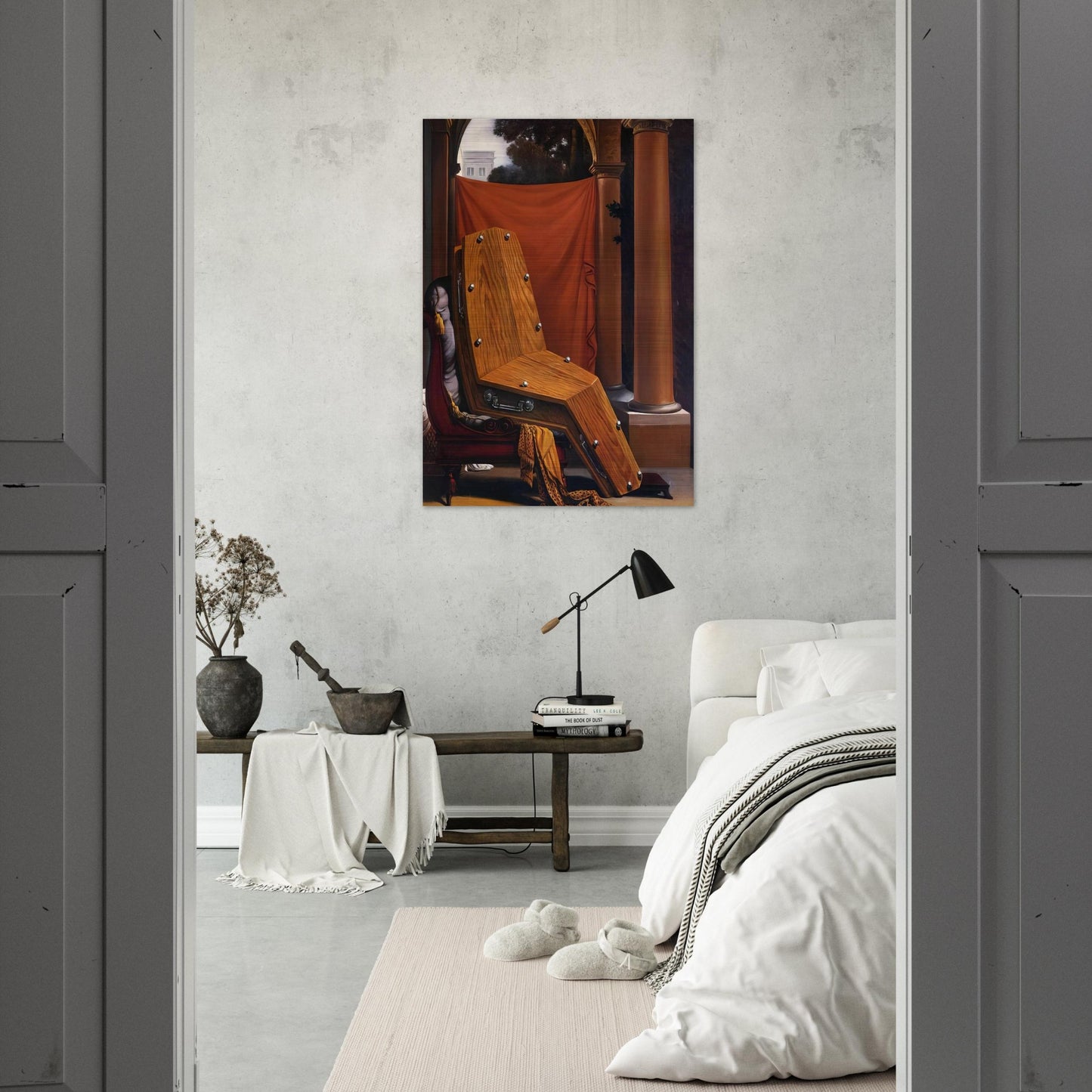 PERSPECTIVE MADAME R%C3%A9CAMIER DE DAVID 1950 - Rene Magritte Brushed Aluminum Print - 70x100 cm / 28x40 inches | Rene Magritte Aluminum Print | Rene Magritte Prints