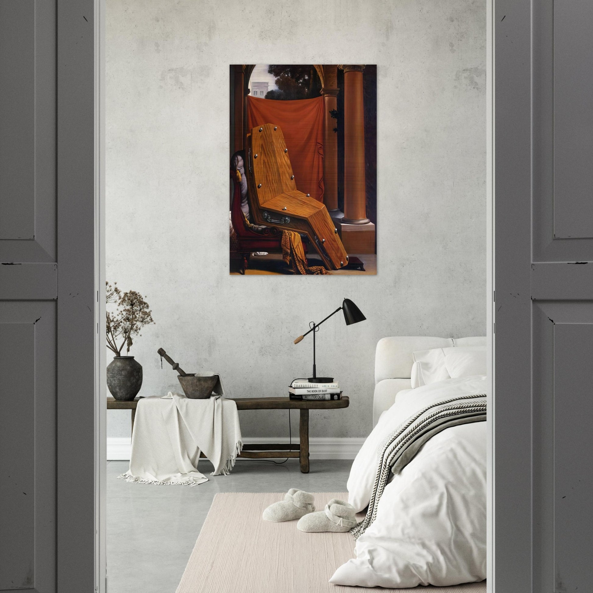 PERSPECTIVE MADAME R%C3%A9CAMIER DE DAVID 1950 - Rene Magritte Brushed Aluminum Print - 70x100 cm / 28x40 inches | Rene Magritte Aluminum Print | Rene Magritte Prints