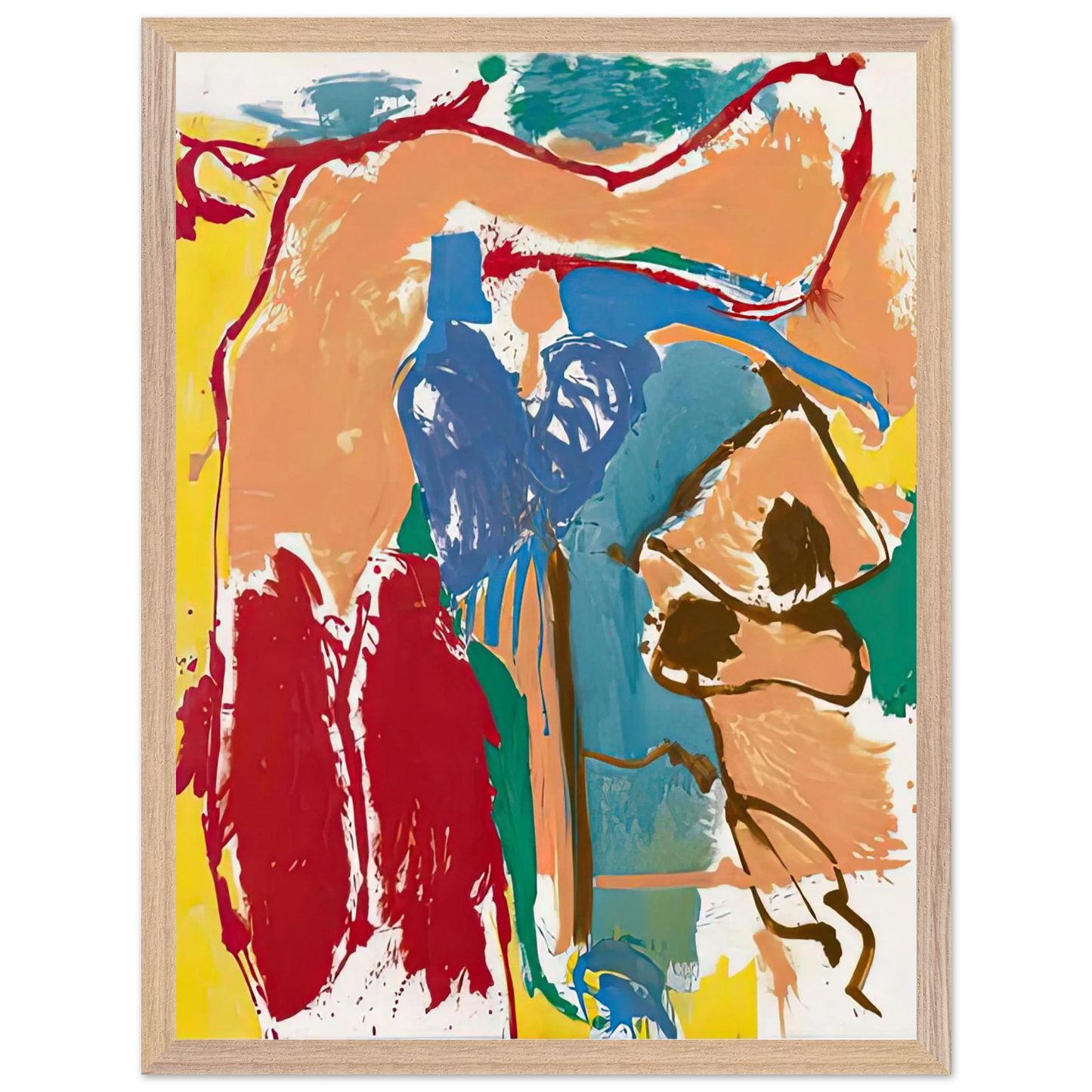 Helen Frankenthaler - Mediterranean Thoughts, 1960- Wall Art - 30x40 cm / 12x16 inches - Premium Wooden Framed Poster With Fine Art Paper - Wood frame
