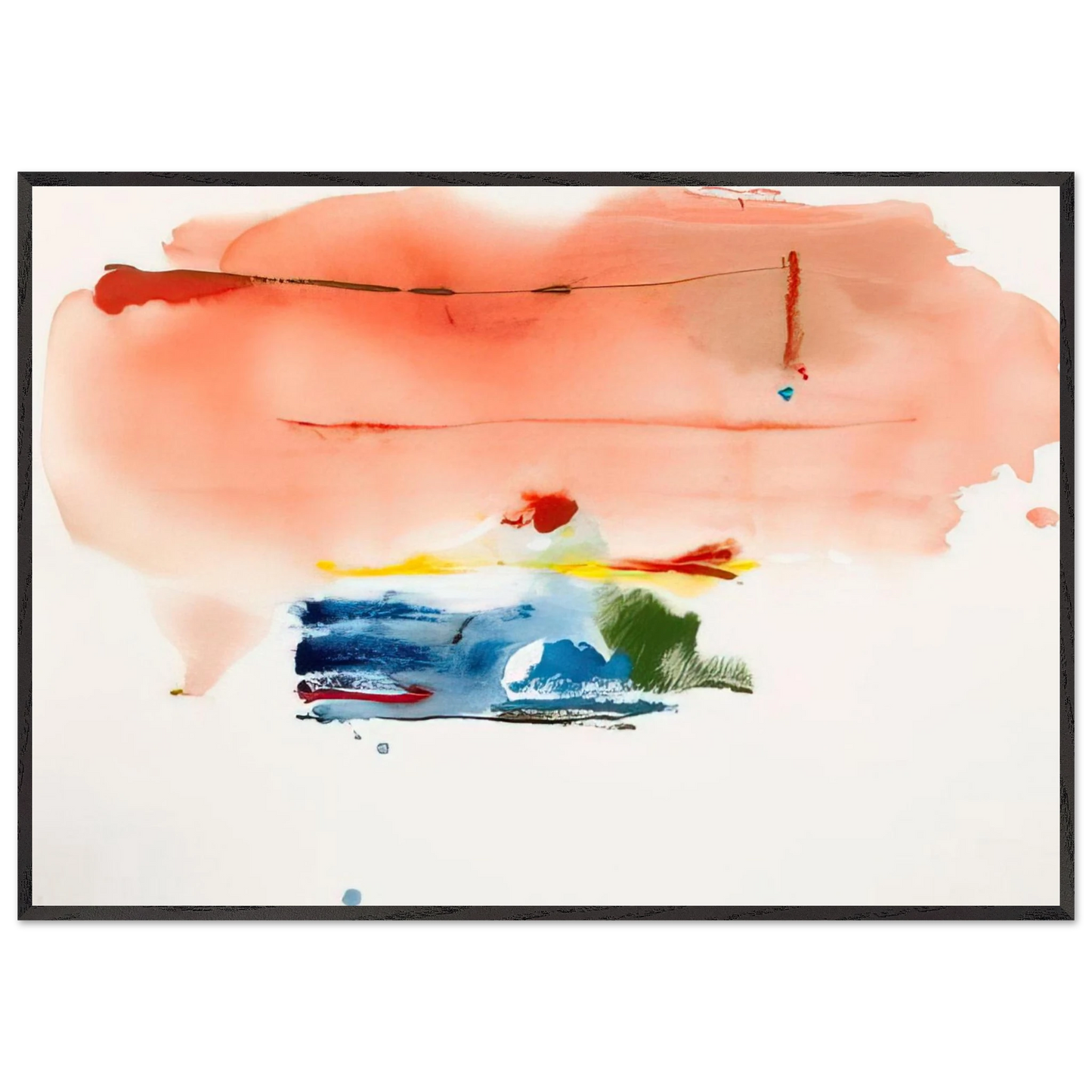 Helen Frankenthaler - Santa Fe II - 1986 Wall art - 20x25 cm / 8x10 inches - Premium Wooden Framed Poster With Fine Art Paper - Black frame