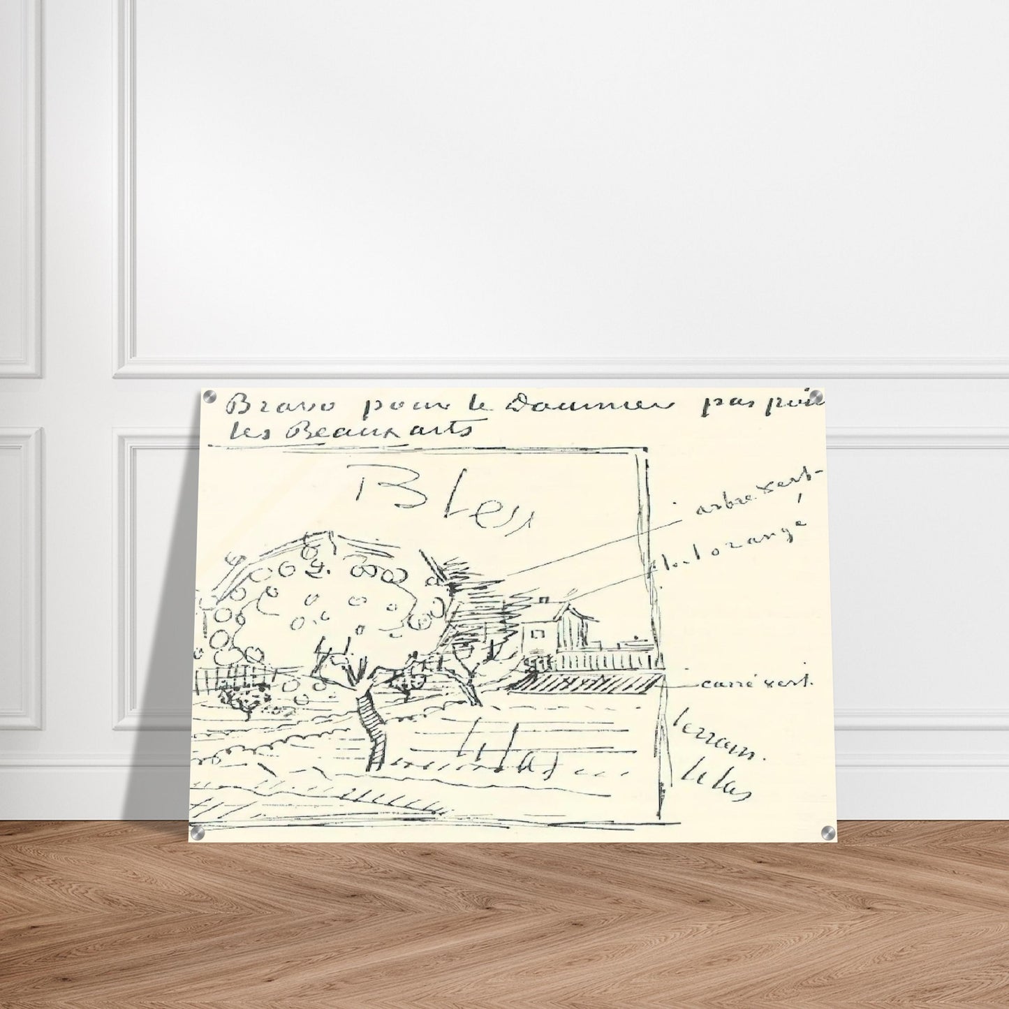 Orchard and House with Orange Roof - Vincent van Gogh Acrylic Print - 70x100 cm / 28x40″ inches | Vincent van Gogh Wall Art | Vincent van Gogh Prints