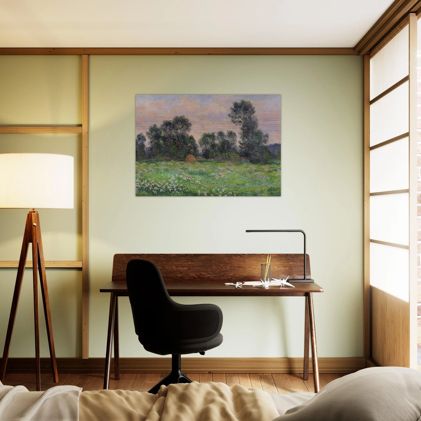 Meadow in Giverny - claude monet Brushed Aluminum Print - 70x100 cm / 28x40 inches | claude monet Aluminum Print | claude monet Prints