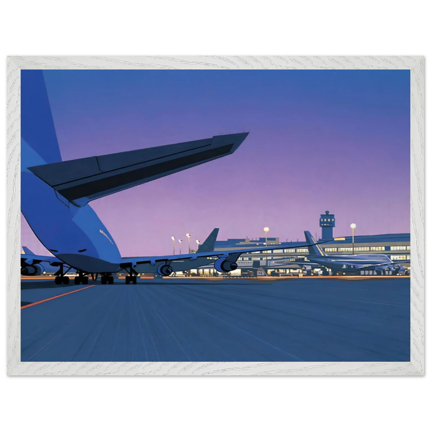 Hiroshi Nagai - Taxiway Wall Art - 21x29.7 cm / 8x12" - Premium Wooden Framed Poster With Fine Art Paper - Wood frame
