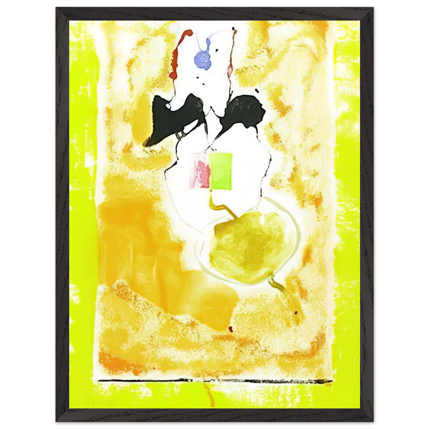 Helen Frankenthaler - Solar Imp - 2001 Wall art - 27x35 cm / 11x14 inches - Premium Wooden Framed Poster With Fine Art Paper - White frame