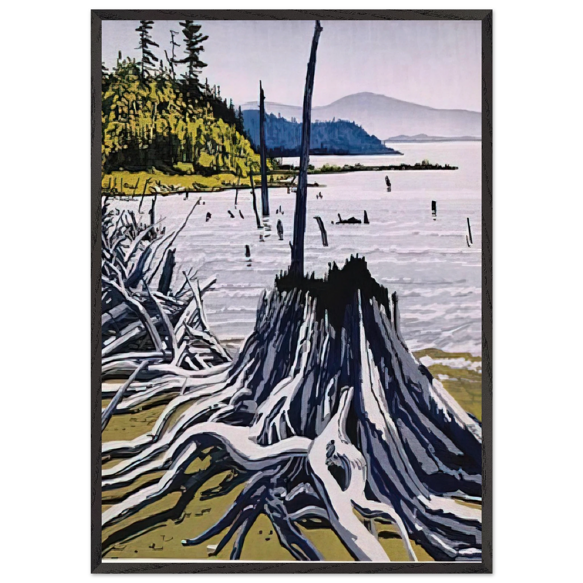 Flotsam-Allagash - 1995 - Neil Welliver Framed Art Print – Black Wooden Frame - Default Title - -Framed Art Print