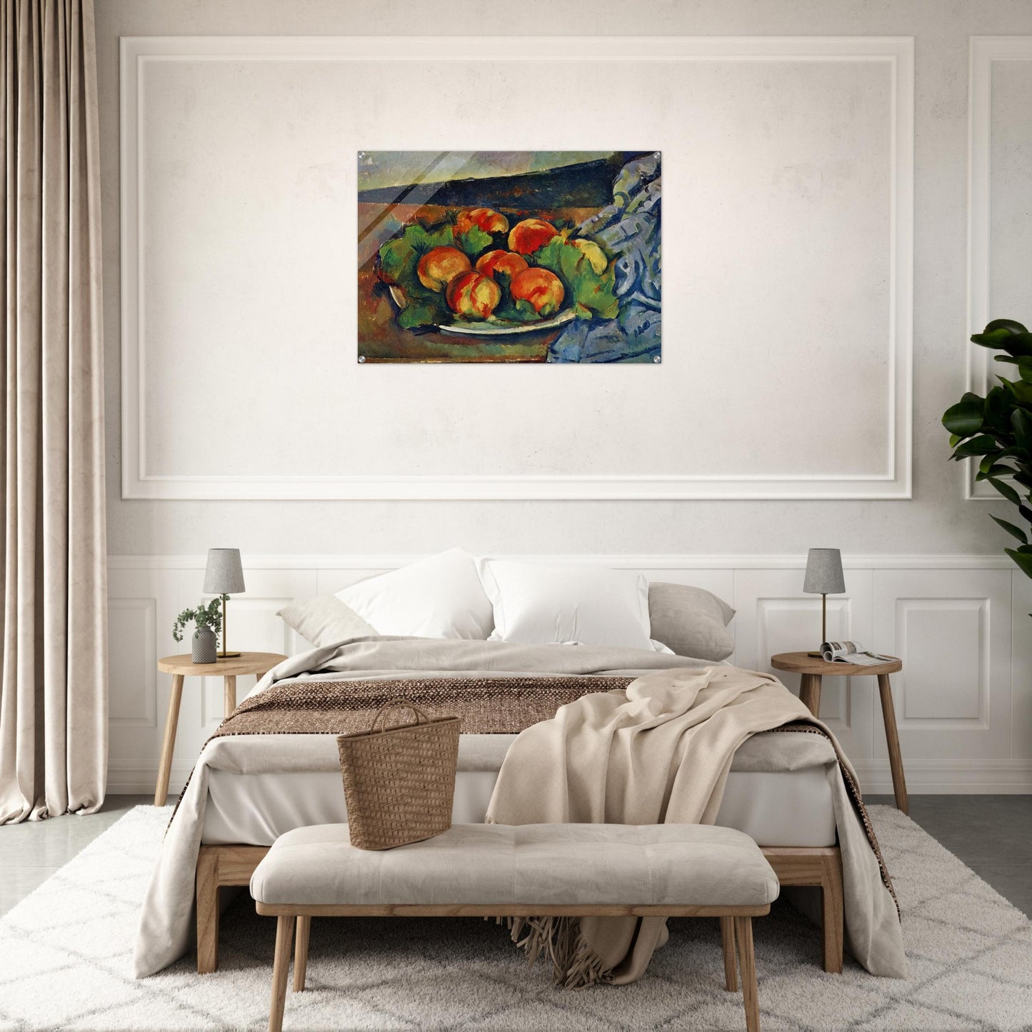 Dish of Peaches - Paul Cézanne Acrylic Print - 70x100 cm / 28x40″ inches