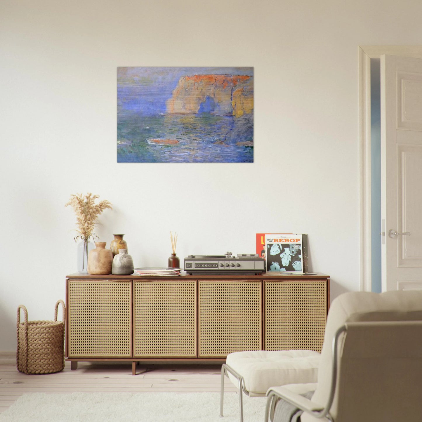 The Manneport, Reflections of Water - claude monet Brushed Aluminum Print - 70x100 cm / 28x40 inches | claude monet Aluminum Print | claude monet Prints