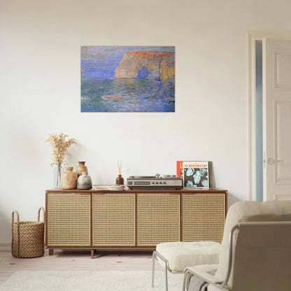 The Manneport, Reflections of Water - claude monet Brushed Aluminum Print - 70x100 cm / 28x40 inches | claude monet Aluminum Print | claude monet Prints