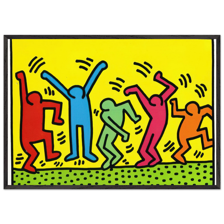 UNTITLED DANCE 1987 N1 - Keith Haring 70x100 cm / 28x40 inches Framed Art Print – Black Wooden Frame