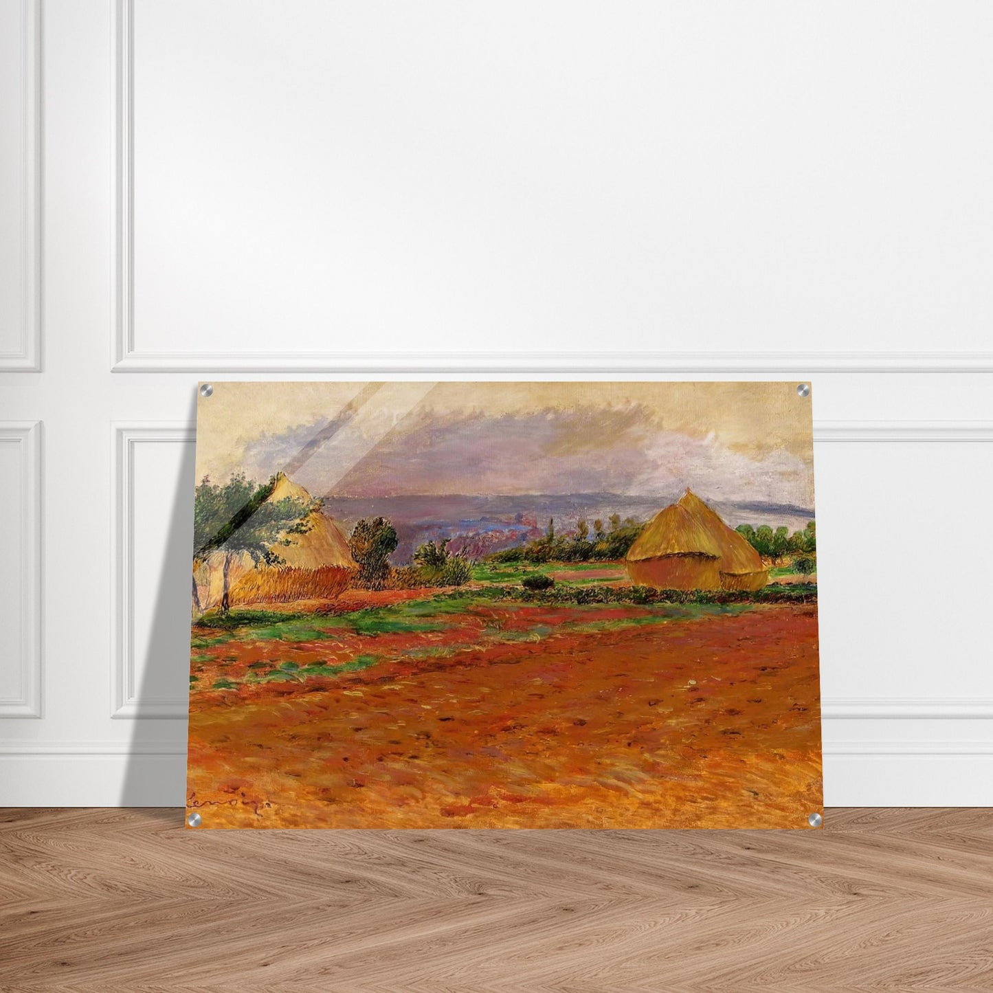 Field and Haystacks - Pierre-Auguste Renoir Acrylic Print - 70x100 cm / 28x40″ inches | Pierre-Auguste Renoir Wall Art | Pierre-Auguste Renoir Prints
