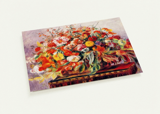 Basket of Flowers By Pierre-Auguste Renoir Pack of 10 Post Cards | Pierre-Auguste Renoir Post Cards | A6 (10.5 x 14.8 cm) - 4.1 x 5.8 inches