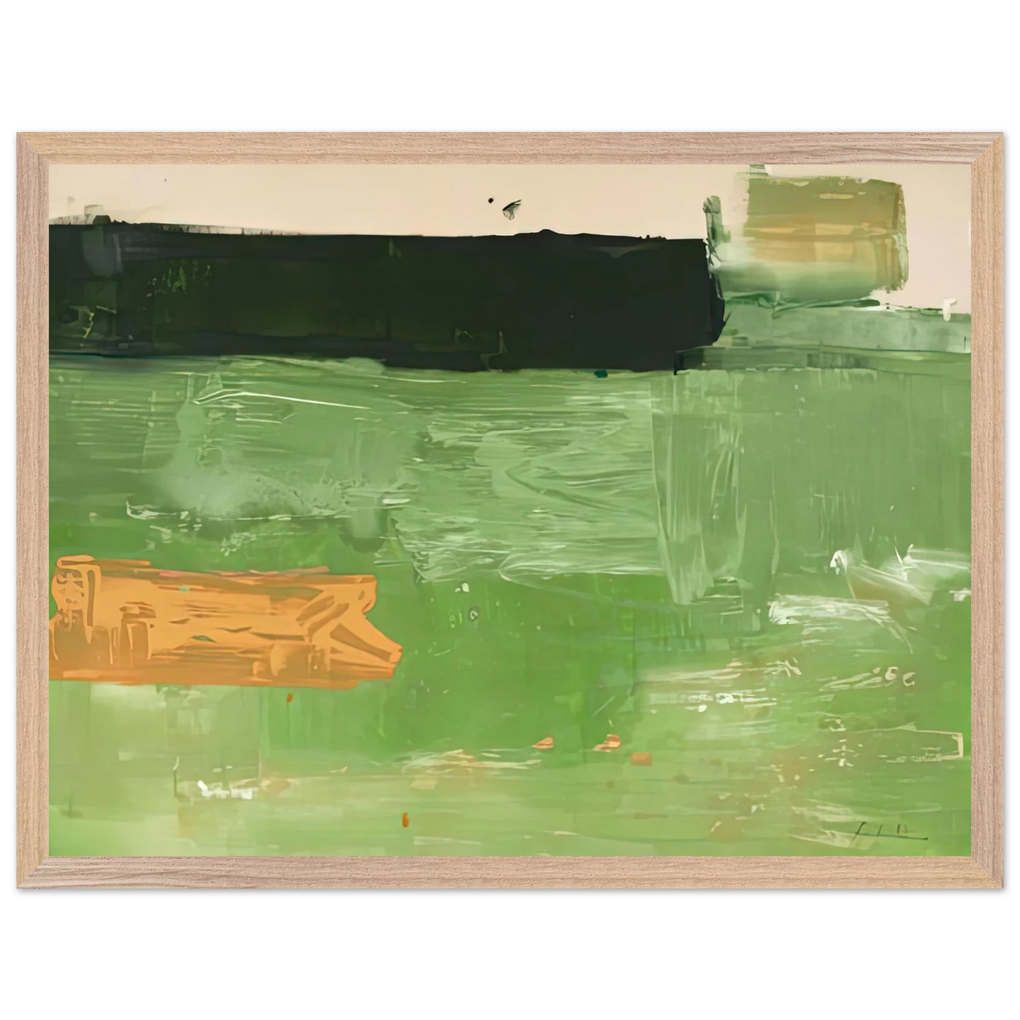 Helen Frankenthaler - Mediterranean, 1981- Wall Art - 60x80 cm / 24x32 inches - Premium Wooden Framed Poster With Fine Art Paper - Wood frame