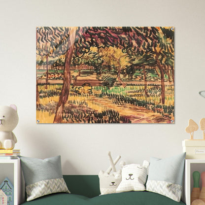 Trees in the Garden of the Asylum - Vincent van Gogh Acrylic Print - 70x100 cm / 28x40″ inches | Vincent van Gogh Wall Art | Vincent van Gogh Prints