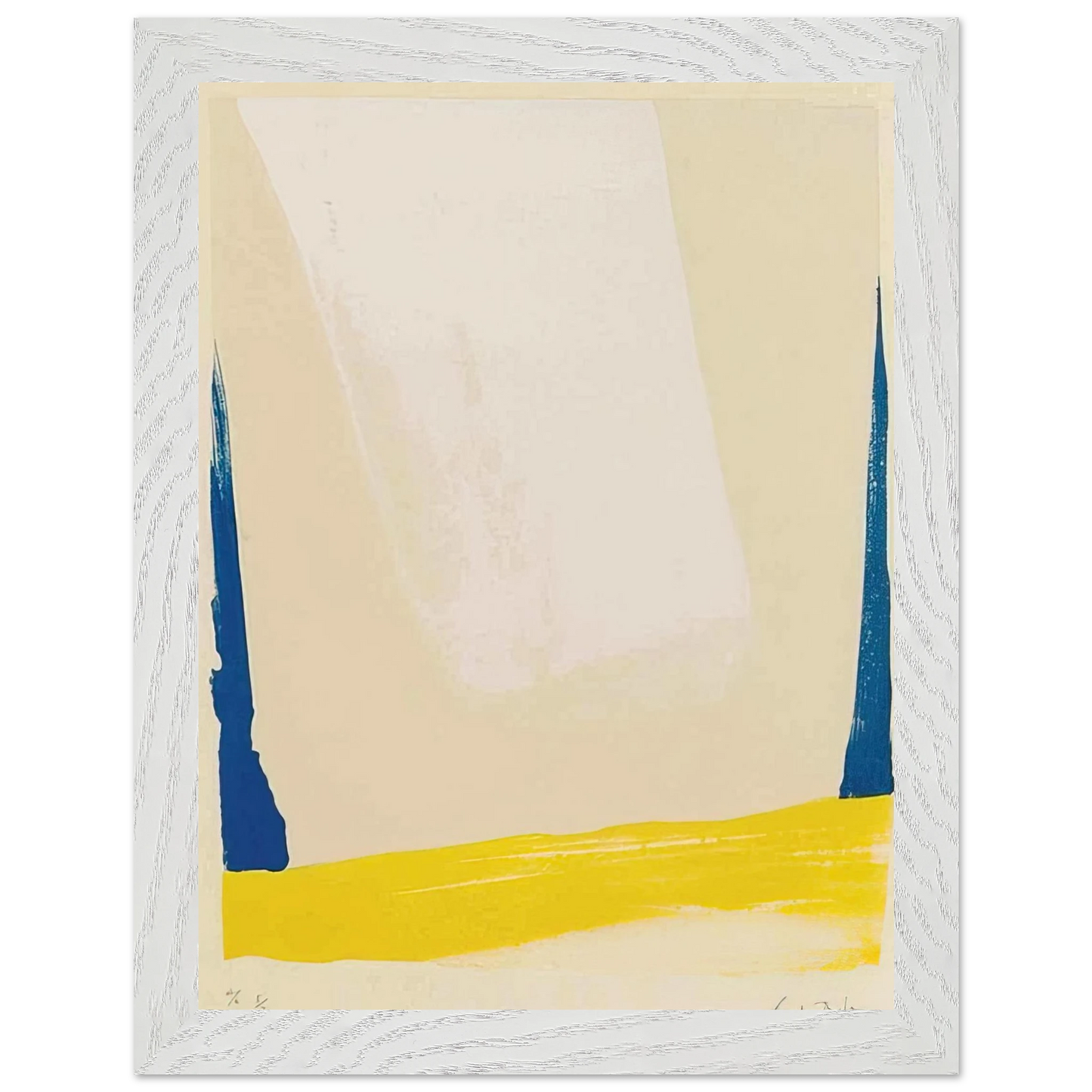 Helen Frankenthaler - White Portal - 1967 Wall art - 30x45 cm / 12x18 inches - Premium Wooden Framed Poster With Fine Art Paper - Black frame