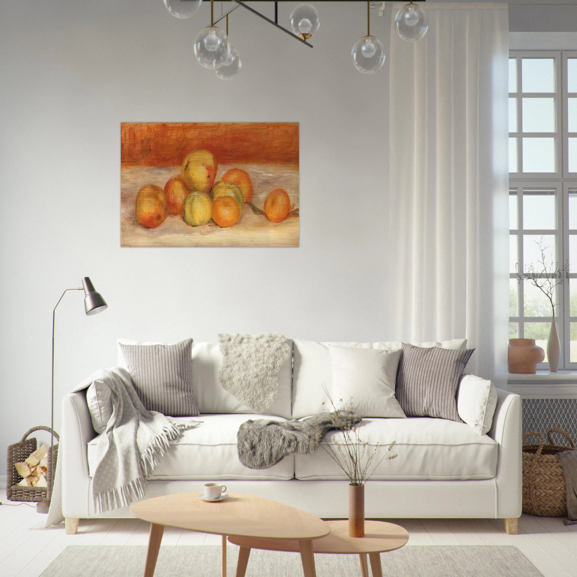 Apples and Manderines - Pierre-Auguste Renoir Brushed Aluminum Print - 70x100 cm / 28x40 inches | Pierre-Auguste Renoir Aluminum Print | Pierre-Auguste Renoir Prints
